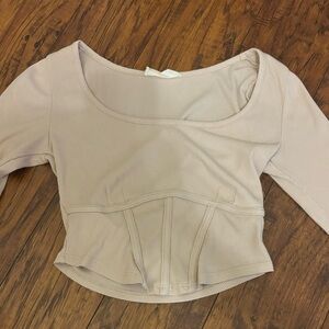 Altard state cream corset long sleeve top